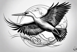 A flying stork tattoo idea