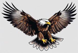eagle side view flying tattoo idea