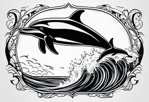 dolphin jumping out ocean tattoo idea