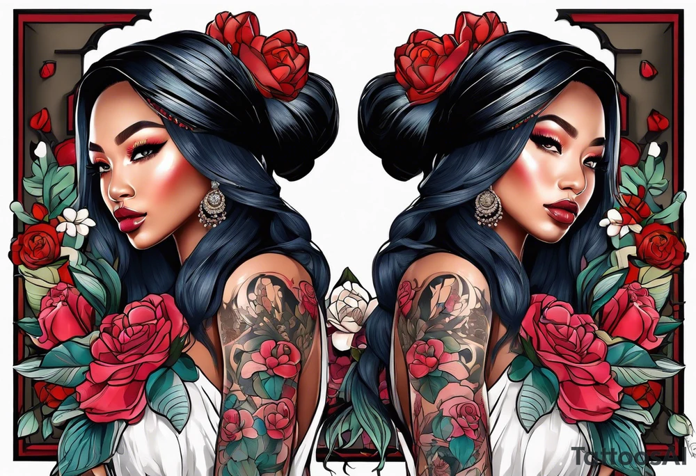 Nylah mariè 22/06/24 with flowers tattoo idea