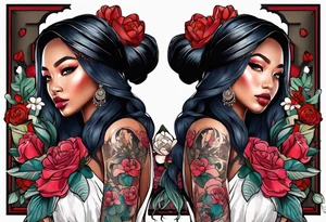 Nylah mariè 22/06/24 with flowers tattoo idea