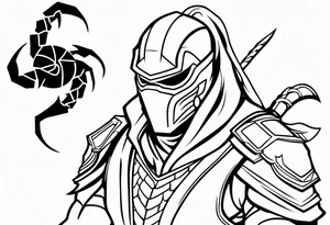 Iconic character Scorpion from Mortal Kombat game tattoo idea