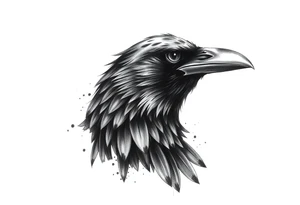 A crow tattoo that represents resilience and dealing with domestic abuse tattoo idea