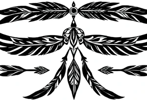 spiritual feathers ornamental indian shaman rune tattoo idea