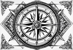 Compass with an arrow tattoo idea