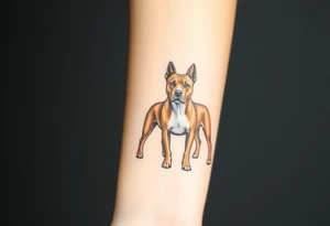 mertle austrailian cattle dog with a tan pitbull standing tattoo idea