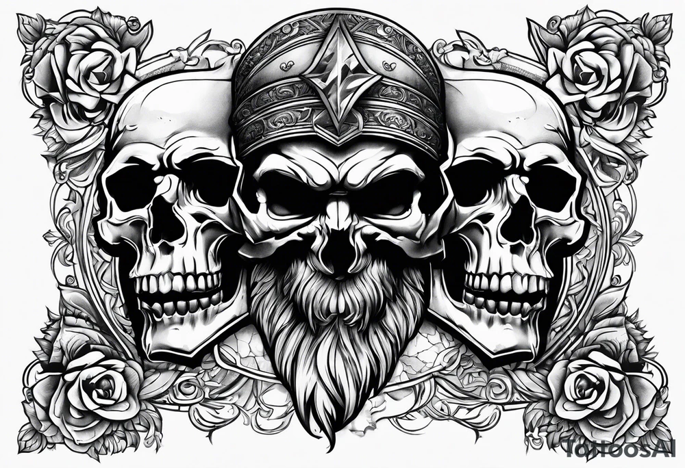 Zeus, lightning, skulls tattoo idea