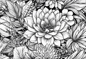 Plants outlines tattoo idea
