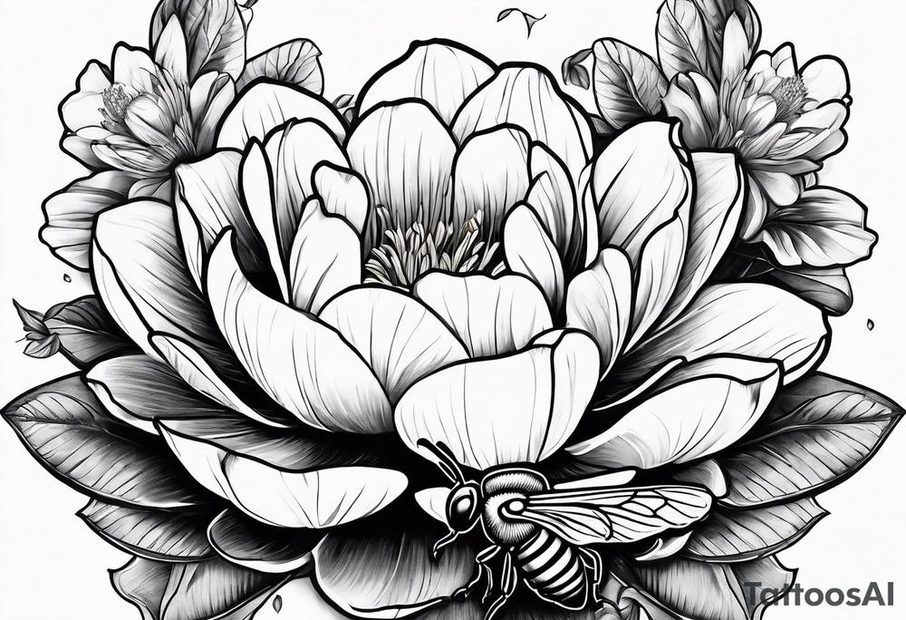 bee in the center, alligator on the side, magnolias incorporated around with a pelican on top tattoo idea