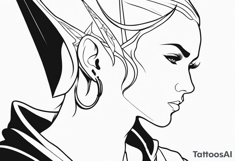 pointed ears elf tattoo idea