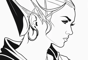 pointed ears elf tattoo idea
