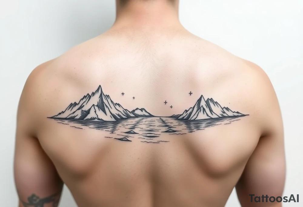 Feminine and fine tatoo of snow and sea tattoo idea