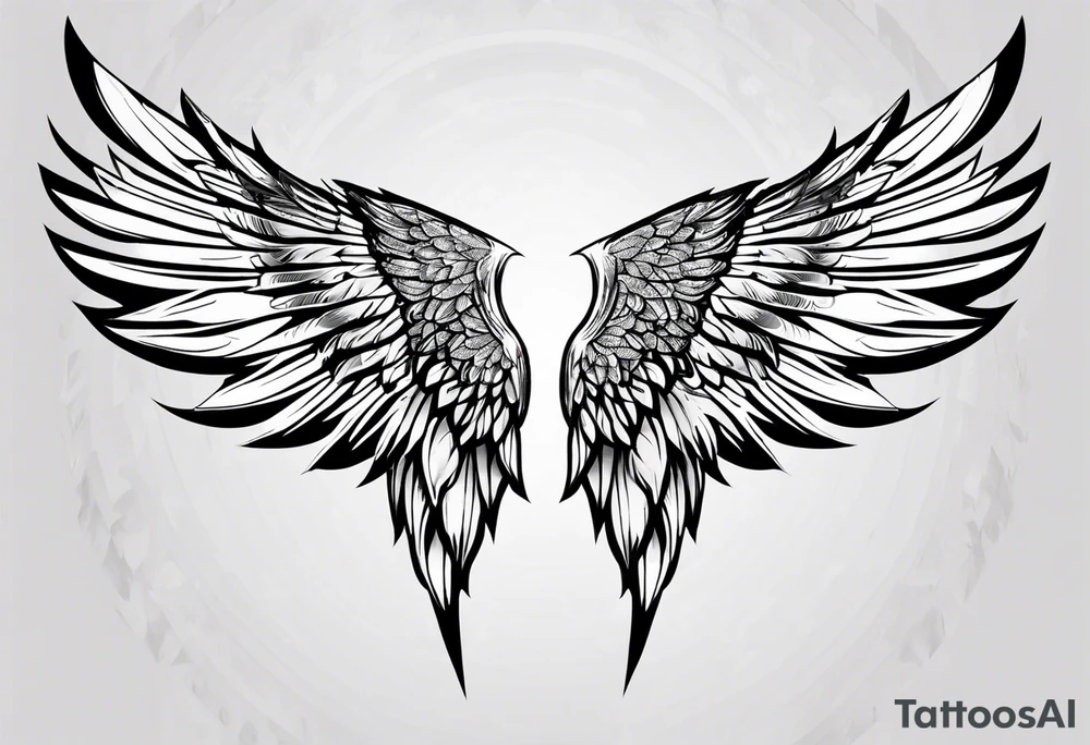 Diamond angel wings tattoo idea