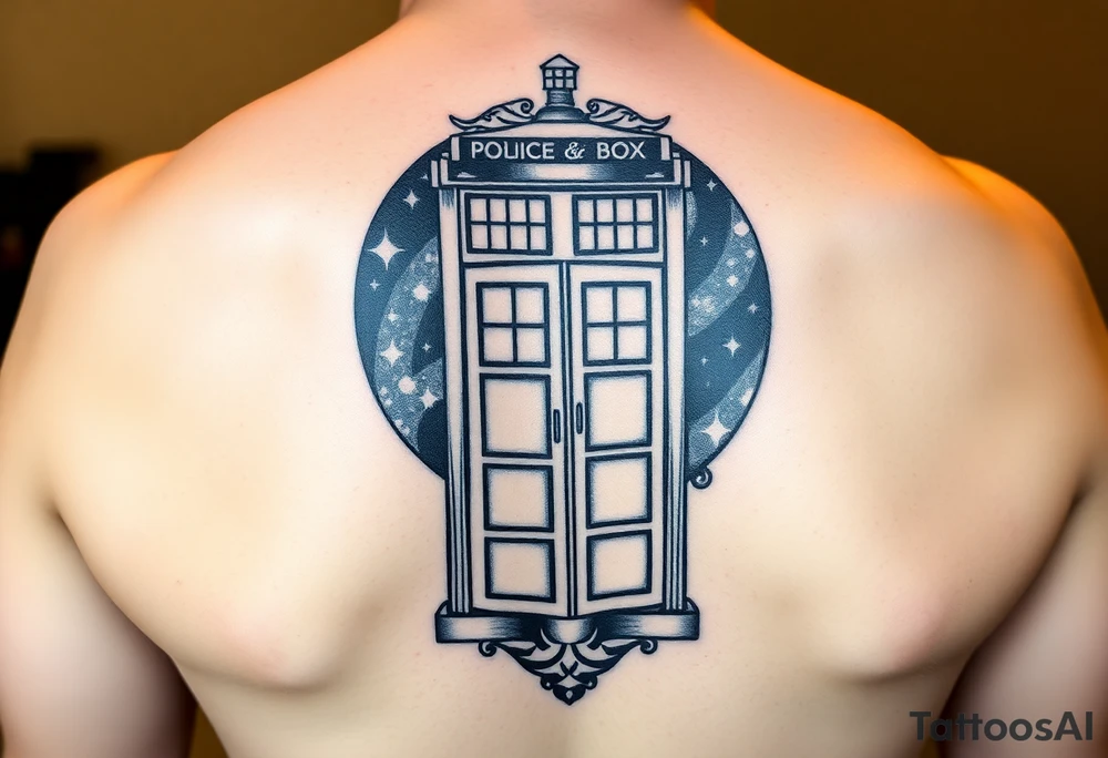 Tardis with space in background. tattoo idea