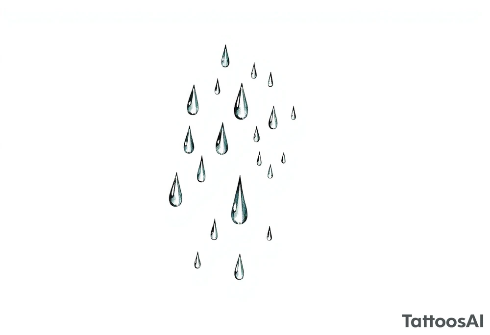 rain droplets white background tattoo idea