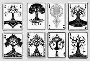 White Tree of Gondor, Geometric symbols, Nordic cross, playing card, lord of the rings, Native American headdress, tattoo idea