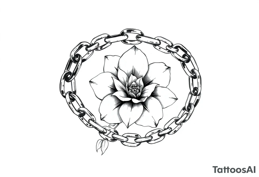 Chain and flower inside tattoo idea