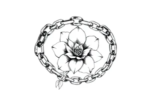 Chain and flower inside tattoo idea