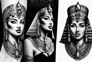 egyptian theme , cleopatra , pyramids,  all seeing eye forearm tattoo idea