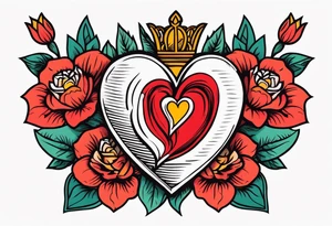 sacred heart vintage traditional tattoo simple sketch old school bold colors with banner christian
sympbol
flowers tattoo idea