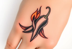 Chili pepper and fire tattoo idea