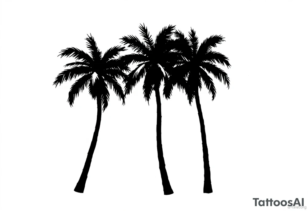 Palm trees, silhouette,  florida tattoo idea