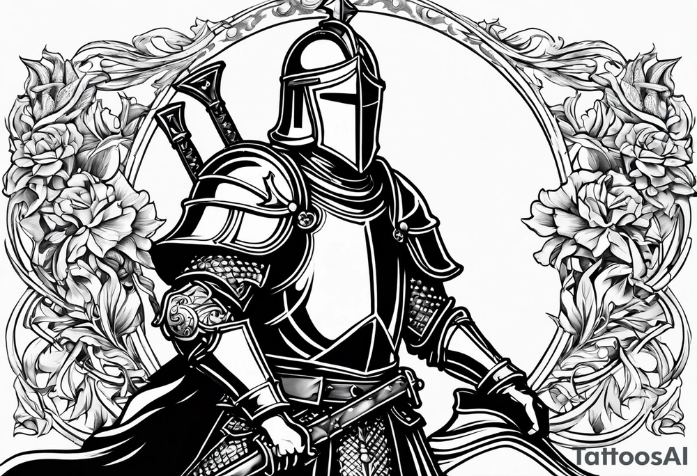 Teutonic knight in battle tattoo idea