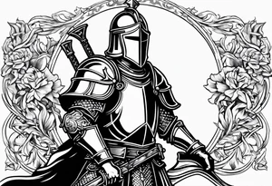 Teutonic knight in battle tattoo idea