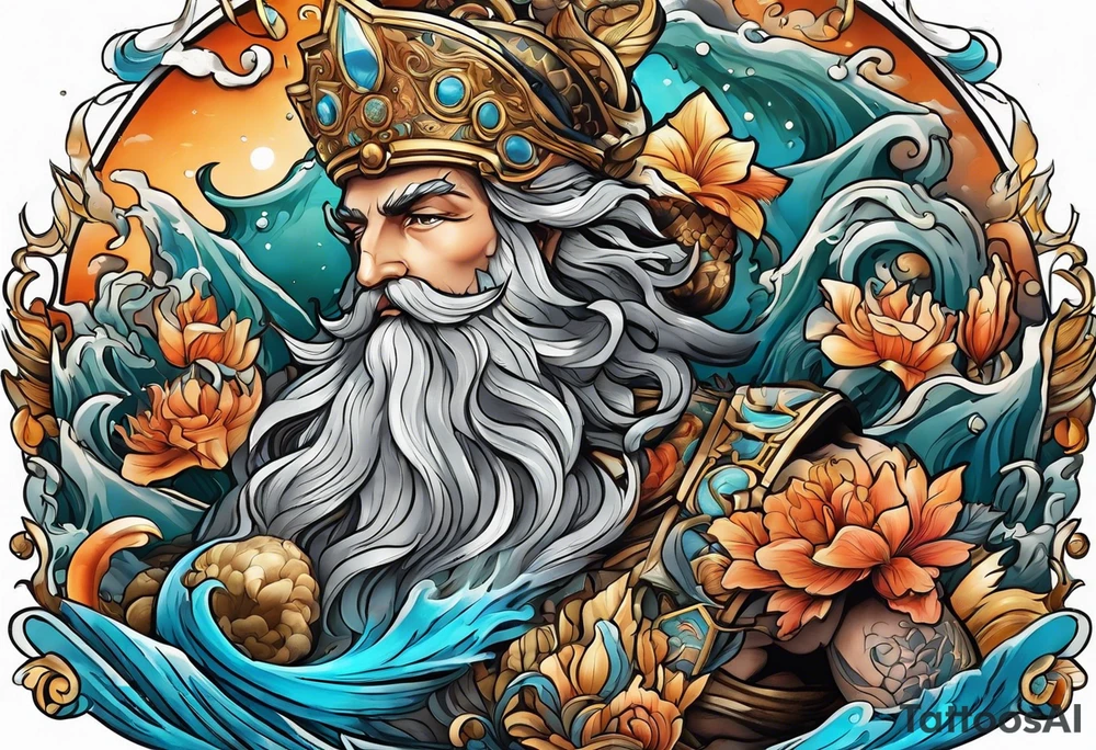 Poseidon and oden tattoo idea