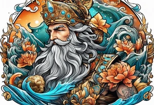 Poseidon and oden tattoo idea