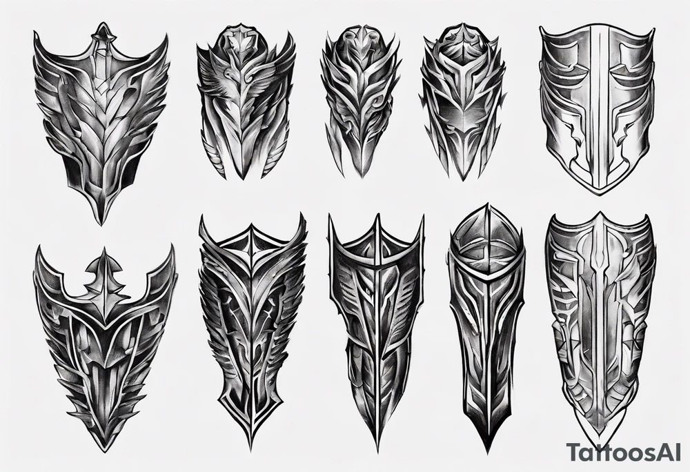 Upper leg armor tattoo idea