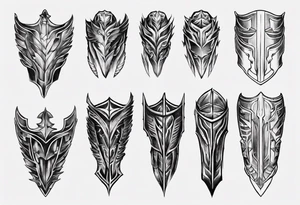 Upper leg armor tattoo idea