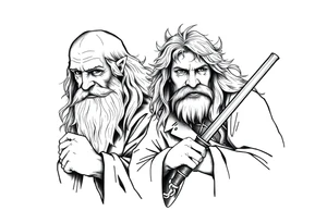 Gandalf and frodo journeying together tattoo idea