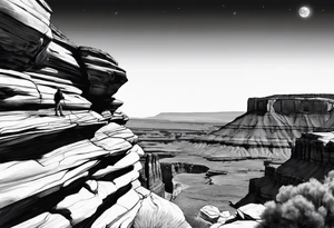 Forearm vertical, canyonlands national park, male hiker, female hiker tattoo idea