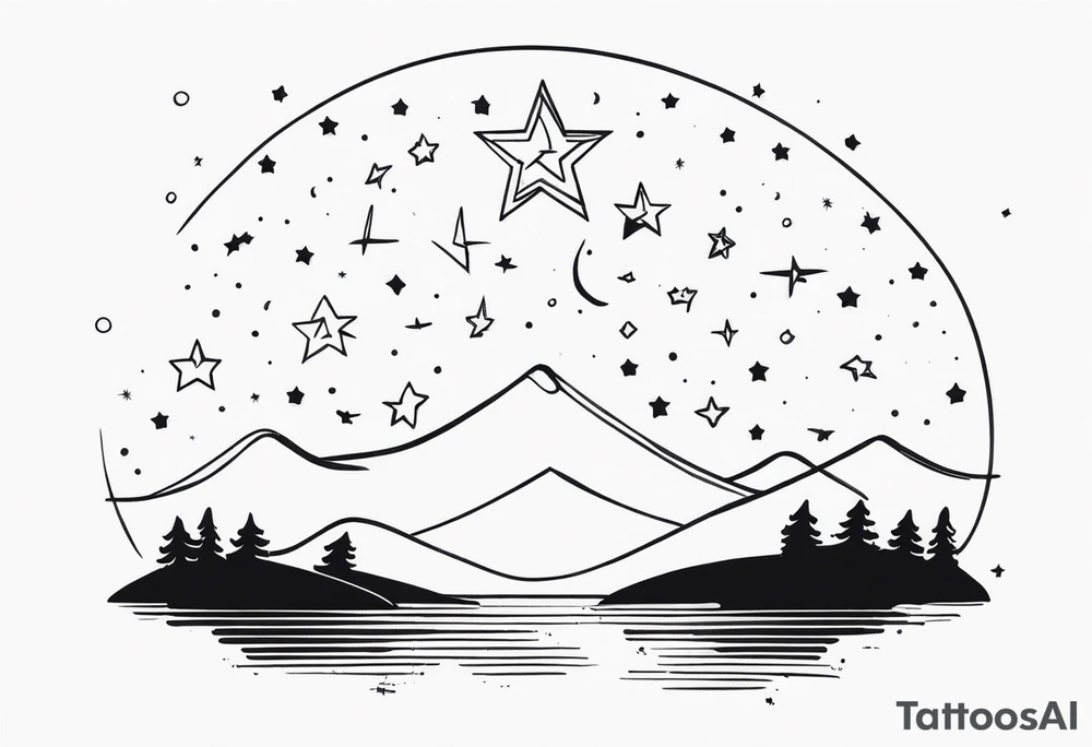 lightning stars tattoo idea