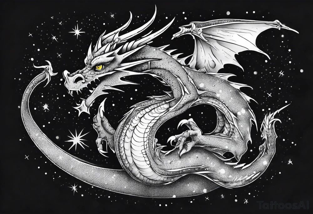 Dragon out in space back tattoo tattoo idea
