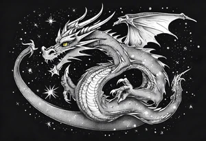 Dragon out in space back tattoo tattoo idea