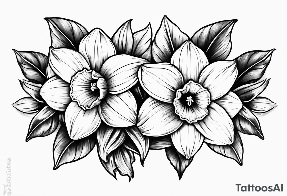 Daffodil birth flower chain tattoo idea
