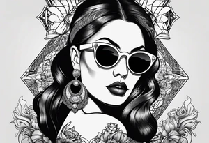 capricorn woman sunglasses big titts tattoo idea
