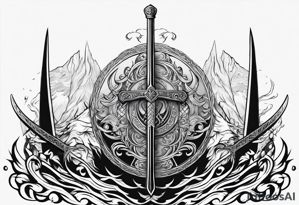 Viking sword Valhalla tattoo idea