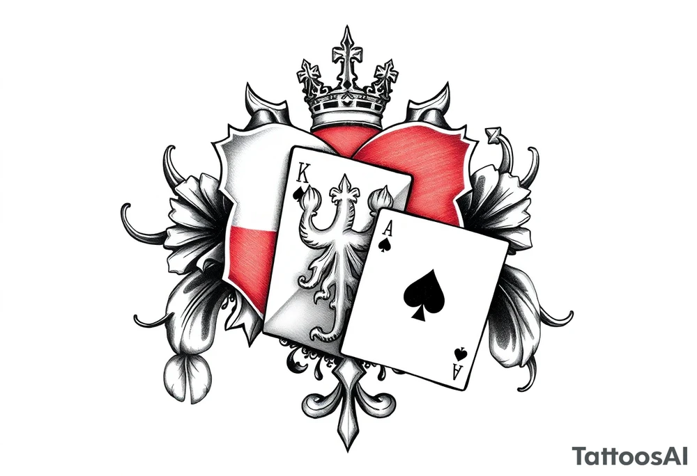 Poland symbol and poker cards Add casino money to it. tattoo idea
