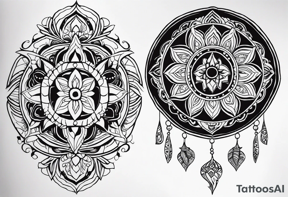 black, mandara, tattoo idea
