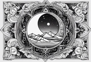 elegant line 
dainty 
spiritual 
moon 
sun 
arrow
spine
narrow tattoo idea