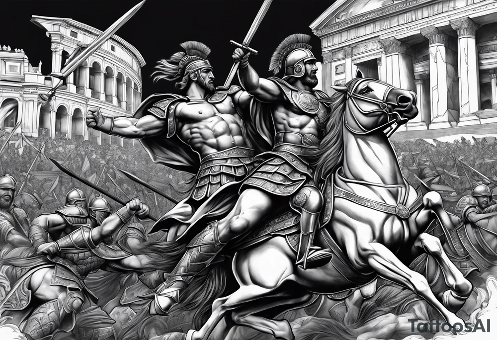 Roman battle in Rome tattoo idea