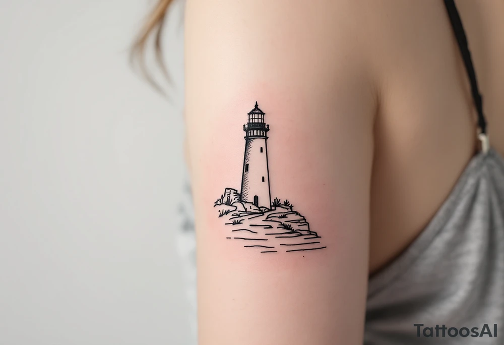 Half a lighthouse tattoo idea