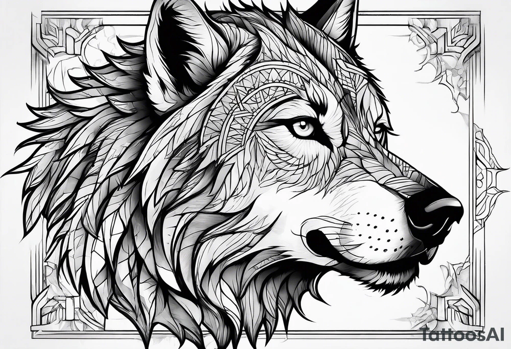 dire wolf tattoo idea