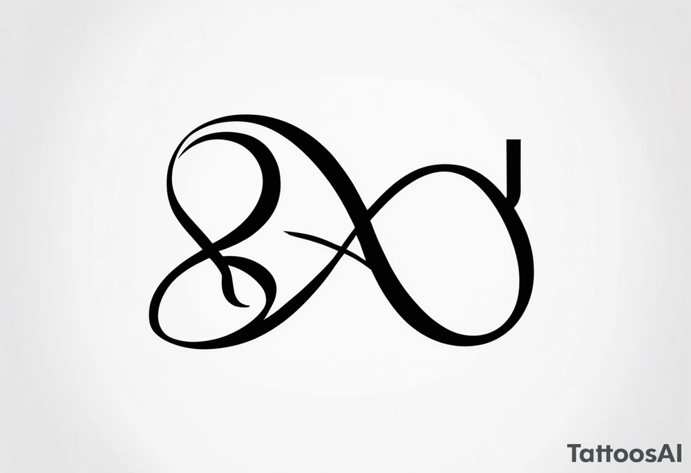 Infinity symbol, containing the letters "D3" and "SJ" tattoo idea