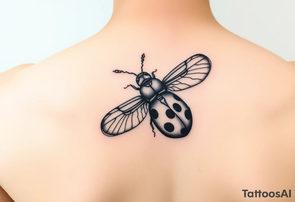 Ladybug flying tattoo idea