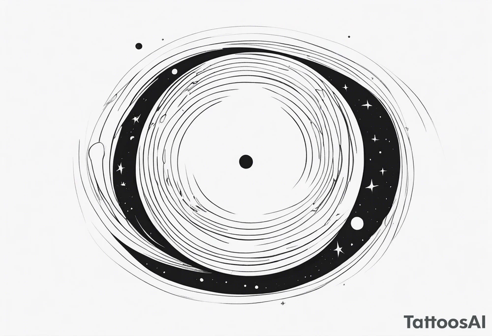 Fine line Black hole tattoo idea