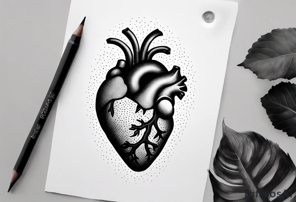 Anatomical heart tattoo idea